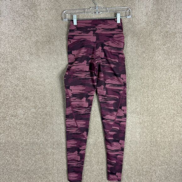 Alphalete Surface Legging Womens XS Burgundy Camo Pocket High Rise Gym Training - Picture 10 of 11